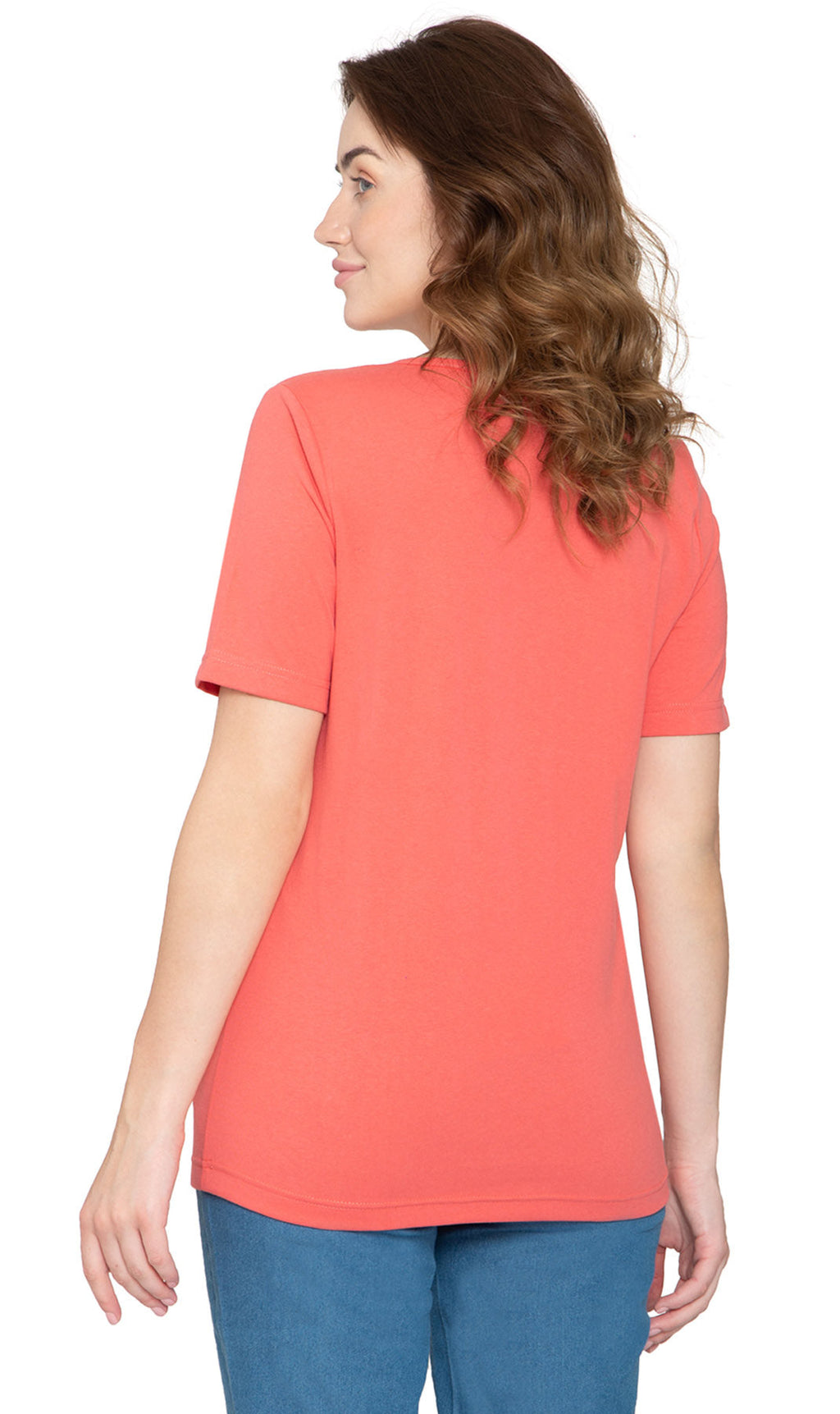 Women's Short Sleeve V-Neck T-Shirt — Wrinkle Resistant Cotton Blend