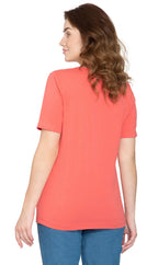 Women's Short Sleeve V-Neck T-Shirt — Wrinkle Resistant Cotton Blend