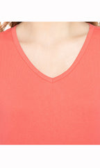 Women's Short Sleeve V-Neck T-Shirt — Wrinkle Resistant Cotton Blend