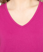 Women's Short Sleeve V-Neck T-Shirt — Wrinkle Resistant Cotton Blend