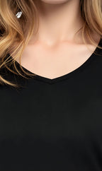Women's Short Sleeve V-Neck T-Shirt — Wrinkle Resistant Cotton Blend