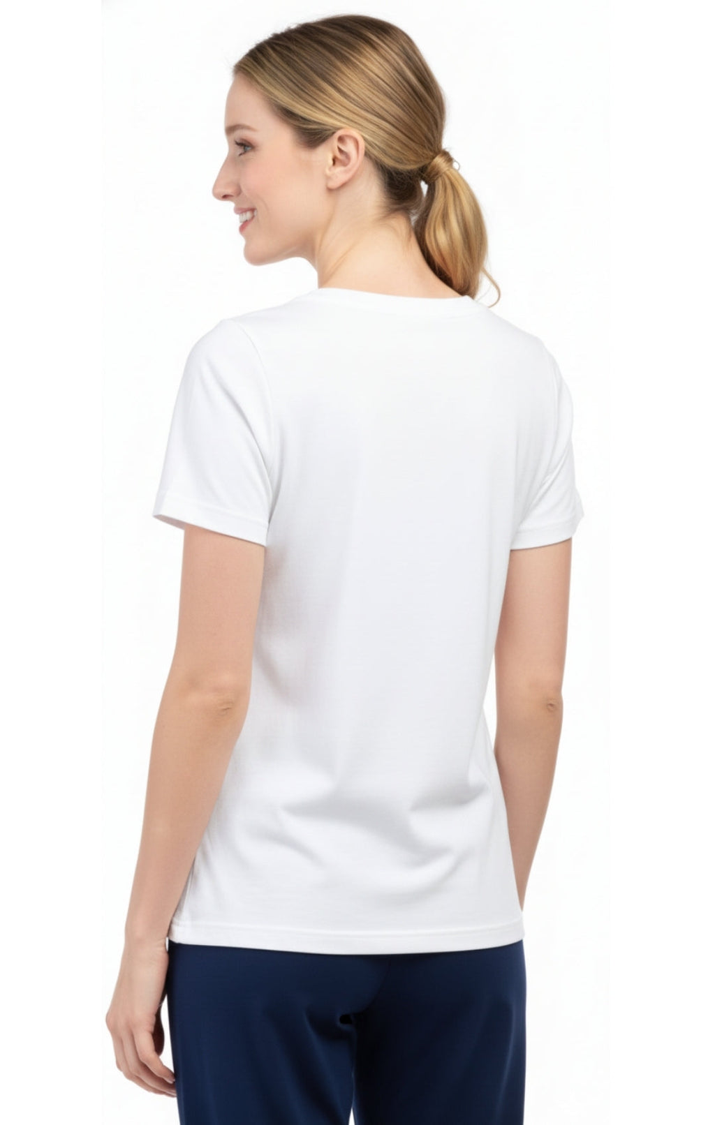 Women's Short Sleeve V-Neck T-Shirt — Wrinkle Resistant Cotton Blend