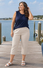 Women's Classic Relaxed Fit Sleeveless Tank Top — Lightweight Cotton Blend