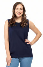 Women's Classic Relaxed Fit Sleeveless Tank Top — Lightweight Cotton Blend
