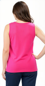 Women's Classic Relaxed Fit Sleeveless Tank Top — Lightweight Cotton Blend