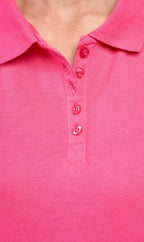 Women's Short Sleeve Pique Knit Polo Shirt — Relaxed Fit Cotton Blend