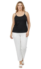 Women's Adjustable Strap Camisole with Built-In Shelf Bra — Cotton Blend