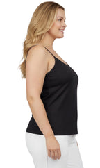 Women's Adjustable Strap Camisole with Built-In Shelf Bra — Cotton Blend