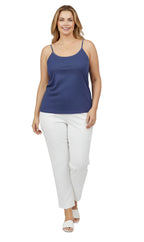 Women's Adjustable Strap Camisole with Built-In Shelf Bra — Cotton Blend