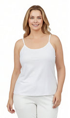 Women's Adjustable Strap Camisole with Built-In Shelf Bra — Cotton Blend