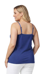 Women's Adjustable Strap Camisole with Built-In Shelf Bra — Cotton Blend