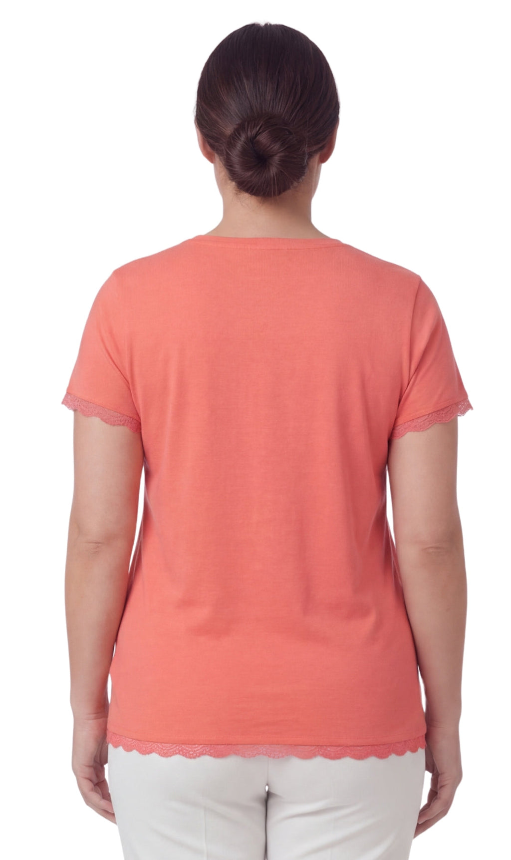 Women's Short Sleeve V-Neck Tee with 3-Button Henley Placket