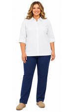 Women's 3/4 Sleeve Button-Down Camp Shirt — Collared Regular Fit