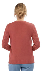 Women's Classic Button Front Cable Knit Cardigan — Soft Acrylic