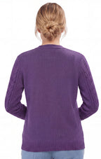 Women's Classic Button Front Cable Knit Cardigan — Soft Acrylic