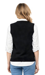 Women's Cable Knit Cardigan Sweater Vest — Button Front