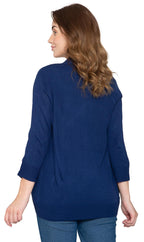Women's Open Front Curved Hem Cardigan — Cashmere-Like Soft Knit