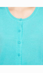 Women's Button Front Cardigan with Elbow Cuff Detail — Soft Knit