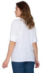 Women's Button Front Cardigan with Elbow Cuff Detail — Soft Knit