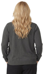Women's Button Front Cardigan Crewneck Sweater with Pockets — Cotton Soft