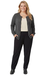 Women's Button Front Cardigan Crewneck Sweater with Pockets — Cotton Soft