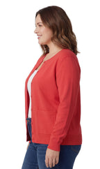 Women's Button Front Cardigan Crewneck Sweater with Pockets — Cotton Soft