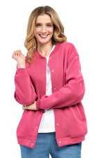 Women's Snap Up Jacket with Stand Collar and Patch Pockets