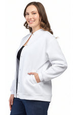 Women's Snap Up Jacket with Stand Collar and Patch Pockets