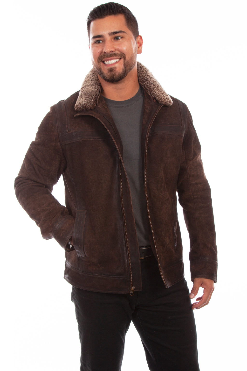SHEARLING COLLAR JACKET