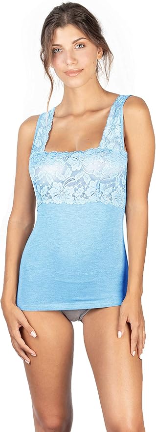 EGI Luxury Modal Women's Lace-Trimmed Tank Top. Proudly Made in Italy.