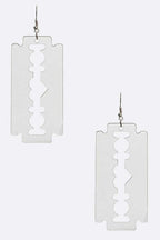 Oversize Razor Blade Plexiglass Drop Earrings