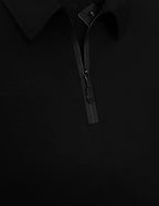 EYEBOGLER Mens Trendy Polo Neck Full Sleeves Solid T-Shirt Black
