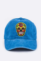 Calavera Embroidery Denim Cap