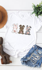 Floral Easter Bunnies Graphic Tee T-Shirt