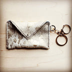 Credit Card Wallet-Hair on Hide Gold Metallic