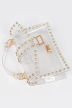 Crystal Accent Clear Crossbody Swing Bag