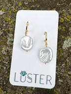Coin Pearl Drop Earrings