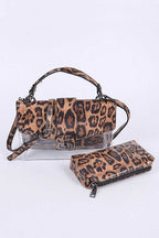 2 In 1 Leopard Print Cleared Bag Set