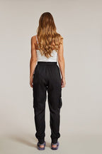 Textured satin cargo pants