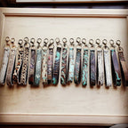 Embossed Leather Key Chain Strap Santa Fe