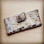 Hair on Hide Leather Wallet in Tan Gold w/ Snap