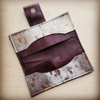 Hair on Hide Leather Wallet in Tan Gold w/ Snap