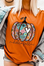 Pumpkin Heart Graphic Tee T-Shirt