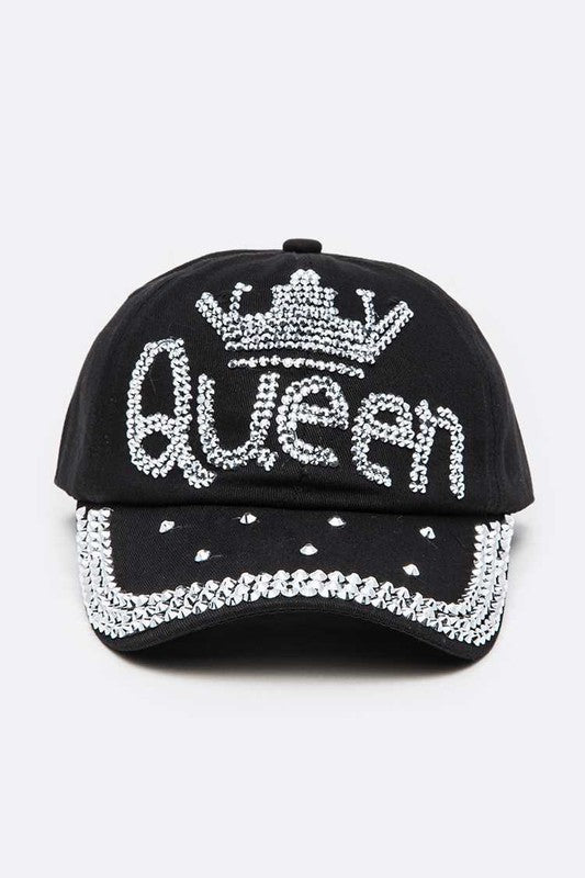 QUEEN Crystal Embellished Denim Cap – Wardrobecrush