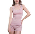 EGi Luxury Wool Silk Lace Trim Tank Top. Proudly Made in Italy (1491)