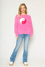 Yin Yang fuzzy sweater