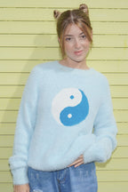 Yin Yang fuzzy sweater