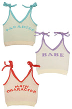 Tie strap sweater tank