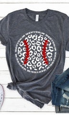 Leopard Baseball Graphic Tee T-Shirt