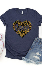 Love Leopard Heart Graphic Tee T-Shirt PLUS